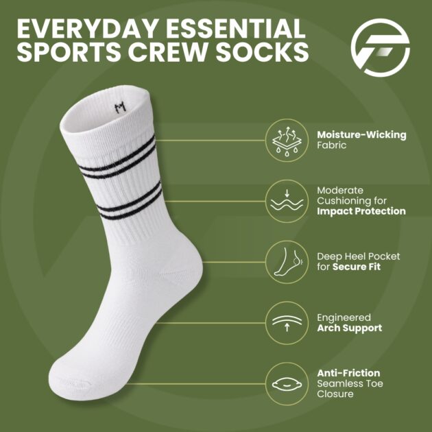 Sports Crew Socks (3 Pairs) - Image 4